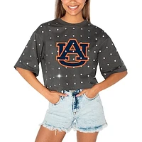 Women's Gameday Couture Gray Auburn Tigers Go Time Rhinestone Crop T-Shirt