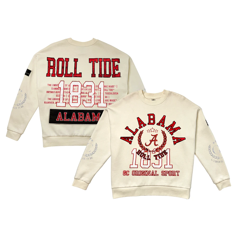 Women's Gameday Couture Cream Alabama Crimson Tide Slay Pullover Sweatshirt