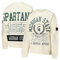 Women's Gameday Couture Cream Michigan State Spartans Slay Pullover Sweatshirt