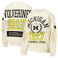 Women's Gameday Couture Cream Michigan Wolverines Slay Pullover Sweatshirt