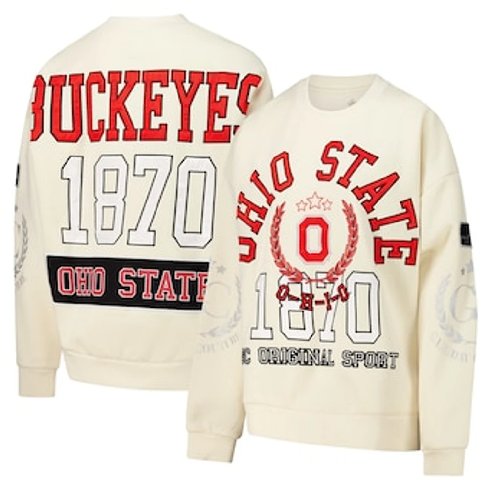 Women's Gameday Couture Cream Ohio State Buckeyes Slay Pullover Sweatshirt