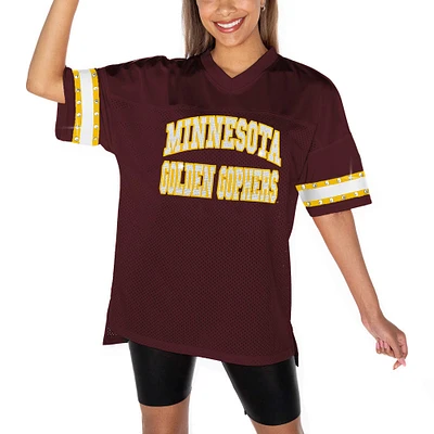 Women's Gameday Couture Maroon Minnesota Golden Gophers Until Kickoff Rhinestone Fashion T-Shirt