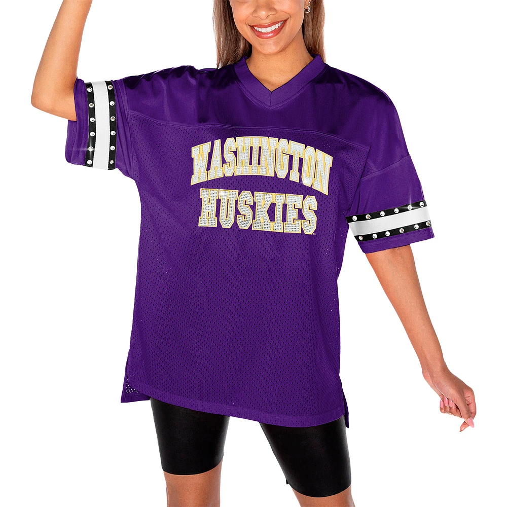 Women's Gameday Couture Purple Washington Huskies Until Kickoff Rhinestone Fashion T-Shirt