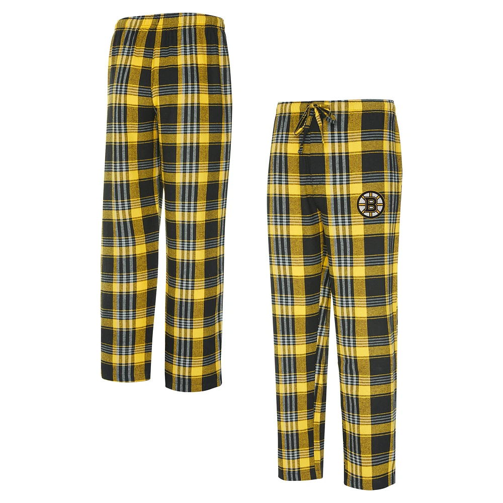 Men's Concepts Sport Gold/Black Boston Bruins Region Flannel Sleep Pants