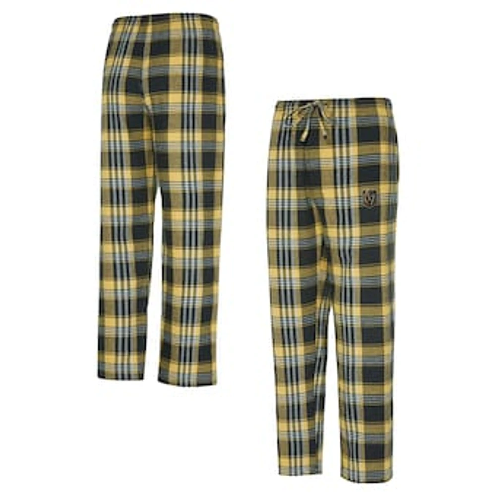 Men's Concepts Sport Gold/Black Vegas Golden Knights Region Flannel Sleep Pants