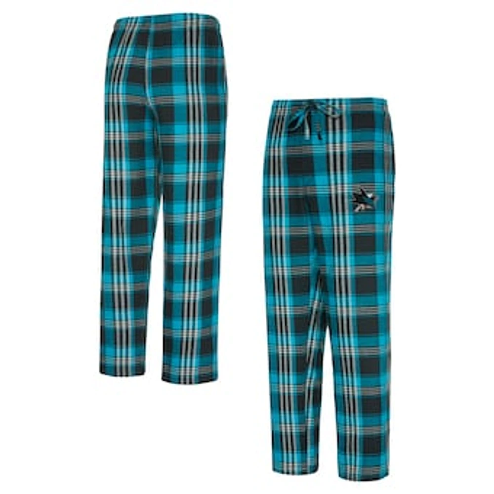 Men's Concepts Sport Teal/Black San Jose Sharks Region Flannel Sleep Pants