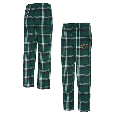 Men's Concepts Sport Green/Black Minnesota Wild Region Flannel Sleep Pants