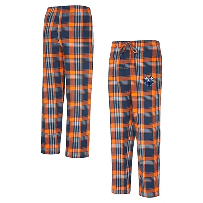 Men's Concepts Sport Orange/Navy Edmonton Oilers Region Flannel Sleep Pants