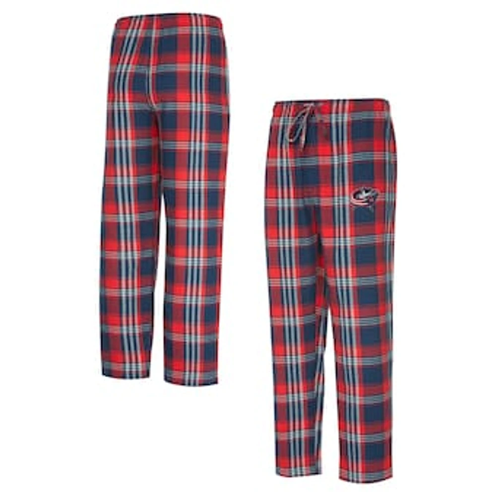 Men's Concepts Sport Red/Navy Columbus Blue Jackets Region Flannel Sleep Pants