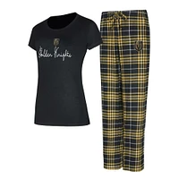 Women's Concepts Sport Black/Gold Vegas Golden Knights Vector T-Shirt & Pants Sleep Set