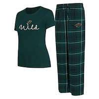 Women's Concepts Sport Minnesota Wild Vector T-Shirt & Pants Sleep Set