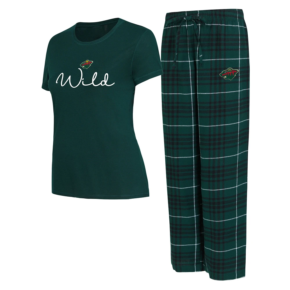 Women's Concepts Sport Minnesota Wild Vector T-Shirt & Pants Sleep Set