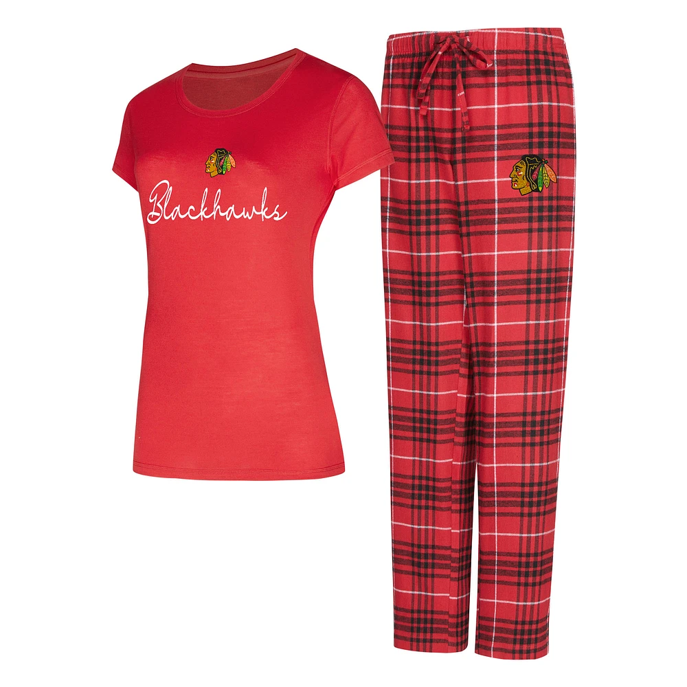 Women's Concepts Sport Chicago Blackhawks Vector T-Shirt & Pants Sleep Set