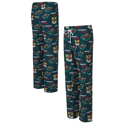 Women's Concepts Sport Green Minnesota Wild Zest Allover Print Knit Pants