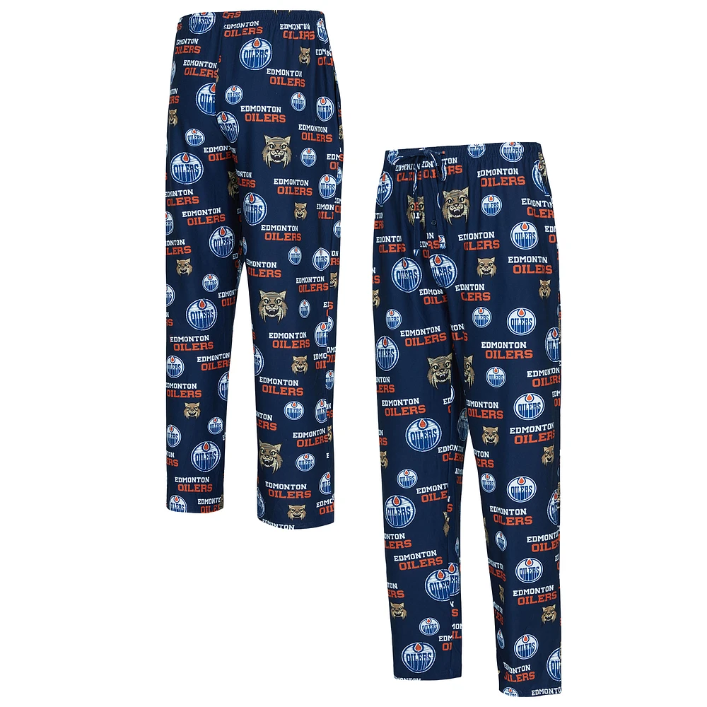 Men's Concepts Sport  Navy Edmonton Oilers All Over Print Knit Pants