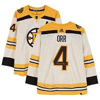 Bobby Orr Boston Bruins Autographed 100th Anniversary Cream Alternate adidas Authentic Jersey