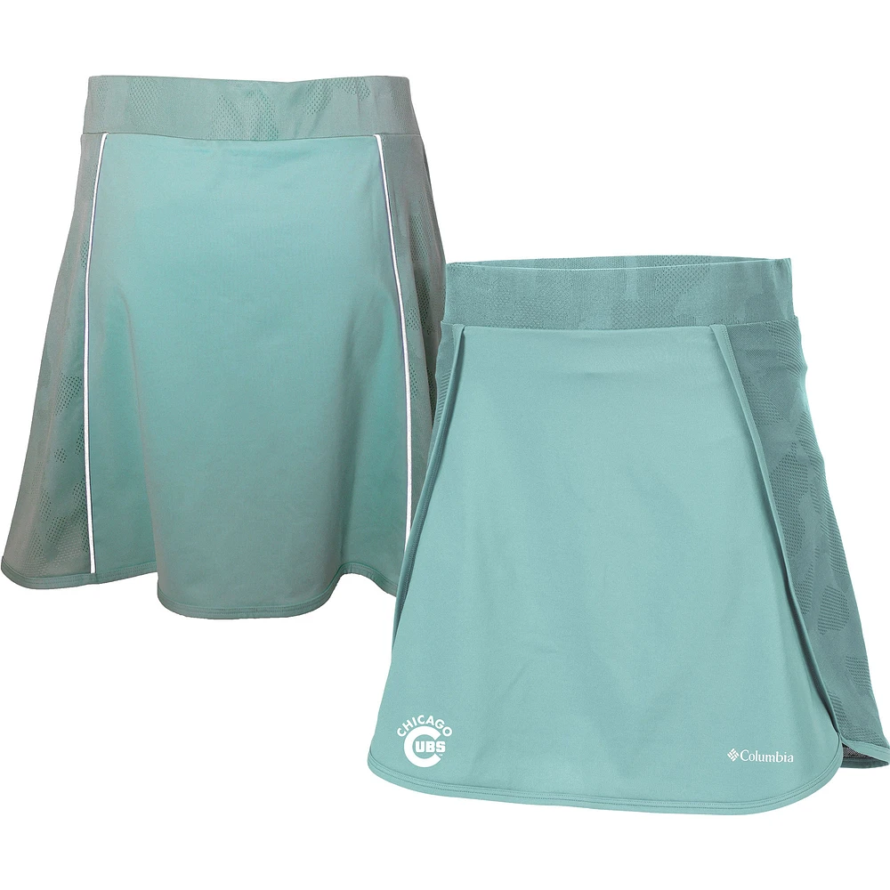 Women's Columbia Teal Chicago Cubs Omni-Wick Up Next Golf Skort