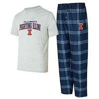 Men's Concepts Sport Navy/Gray Illinois Fighting Illini T-Shirt & Pants Sleep Set