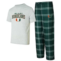 Men's Concepts Sport Miami Hurricanes T-Shirt & Pants Sleep Set