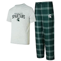 Men's Concepts Sport Green/Gray Michigan State Spartans T-Shirt & Pants Sleep Set