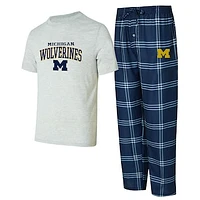 Men's Concepts Sport Navy/Gray Michigan Wolverines T-Shirt & Pants Sleep Set