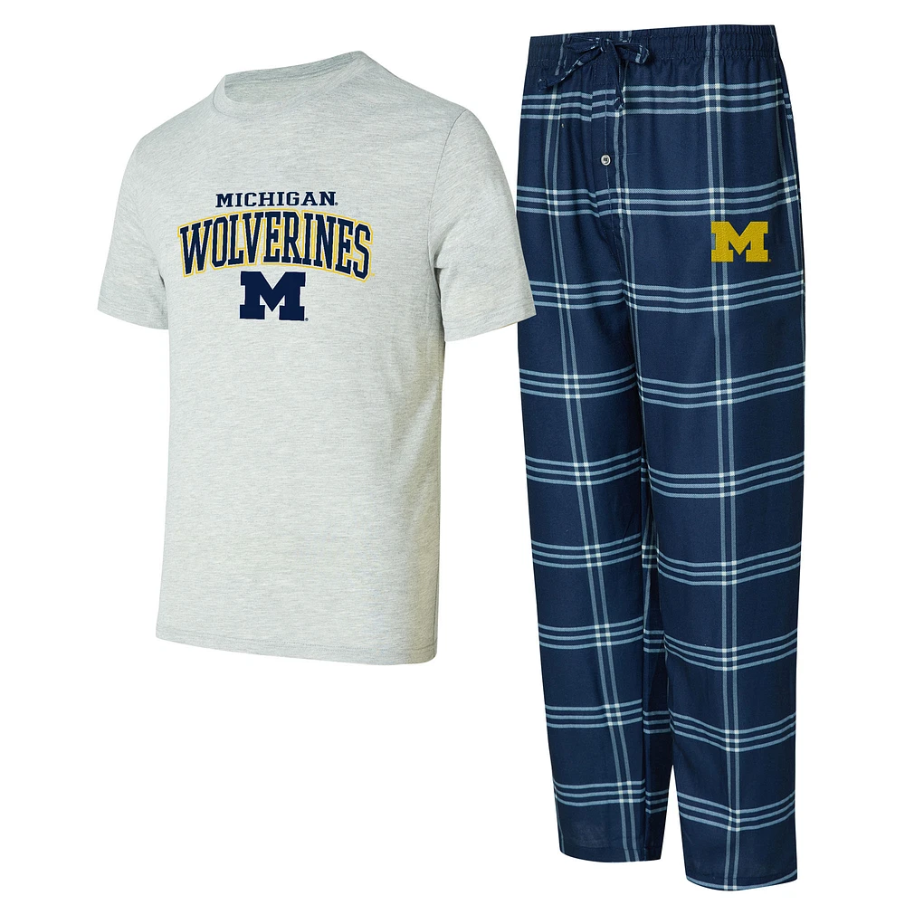 Men's Concepts Sport Navy/Gray Michigan Wolverines T-Shirt & Pants Sleep Set