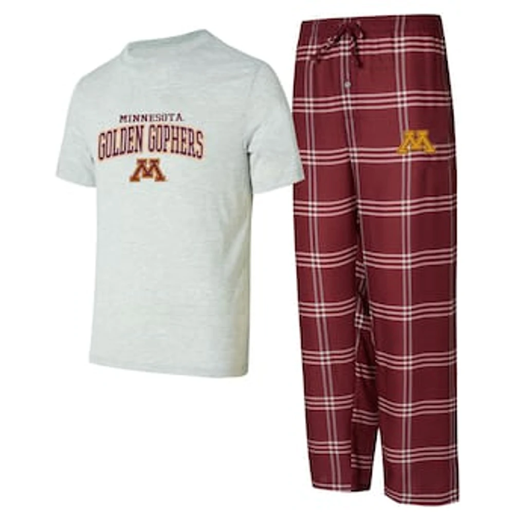 Men's Concepts Sport Maroon/Gray Minnesota Golden Gophers T-Shirt & Pants Sleep Set