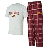 Men's Concepts Sport Maroon/Gray Minnesota Golden Gophers T-Shirt & Pants Sleep Set