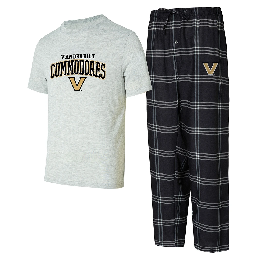 Men's Concepts Sport Black/Gray Vanderbilt Commodores T-Shirt & Pants Sleep Set