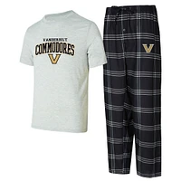 Men's Concepts Sport Black/Gray Vanderbilt Commodores T-Shirt & Pants Sleep Set