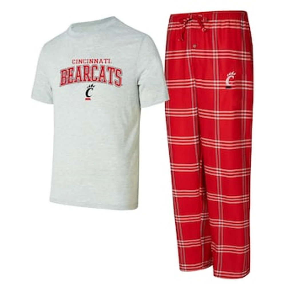 Men's Concepts Sport Red/Gray Cincinnati Bearcats T-Shirt & Pants Sleep Set