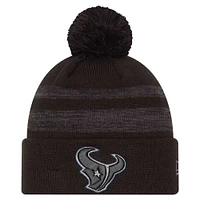 Men's New Era Black Houston Texans Dispatch Cuffed Knit Hat with Pom