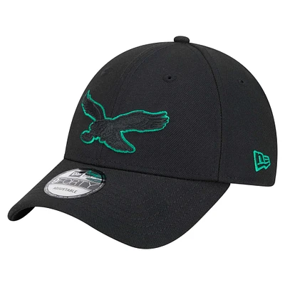 Men's New Era Black Philadelphia Eagles Momentum 9FORTY Adjustable Hat