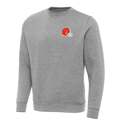 Men's Antigua  Heather Gray Cleveland Browns Big & Tall Victory Pullover Sweatshirt