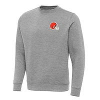 Men's Antigua  Heather Gray Cleveland Browns Big & Tall Victory Pullover Sweatshirt