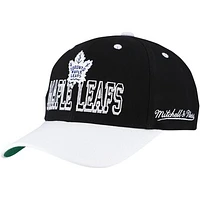 Men's Mitchell & Ness Black/White Toronto Maple Leafs Backside Script Two-Tone Pro Crown Adjustable Hat