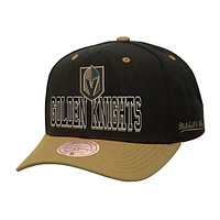 Men's Mitchell & Ness Black/Gold Vegas Golden Knights Backside Script Two-Tone Pro Crown Adjustable Hat