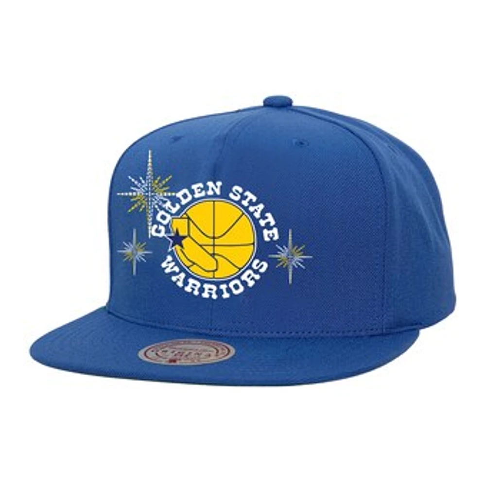 Men's Mitchell & Ness Royal Golden State Warriors Starlight Snapback Hat