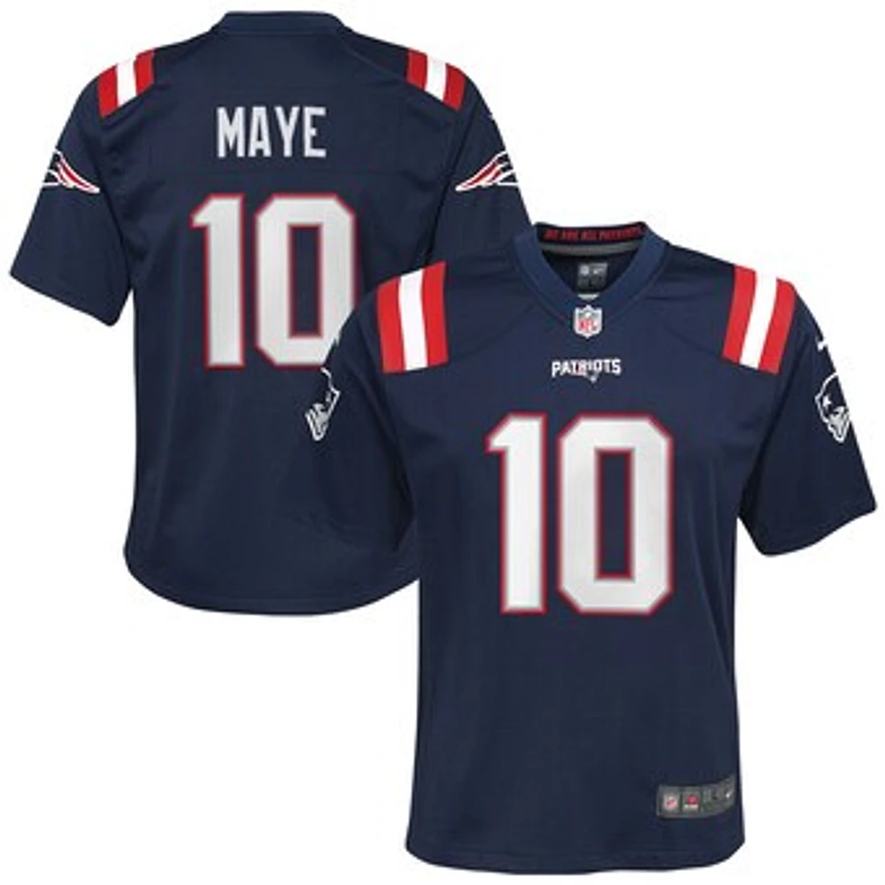 Youth Nike Drake Maye Navy New England Patriots Player Game Jersey