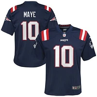 Youth Nike Drake Maye Navy New England Patriots Player Game Jersey