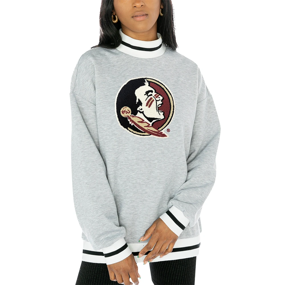 Women's Gameday Couture Gray Florida State Seminoles It To Win Sporty Pullover Sweatshirt