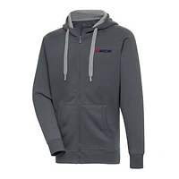 Men's Antigua  Charcoal NASCAR Patriotic Victory Full-Zip Hoodie