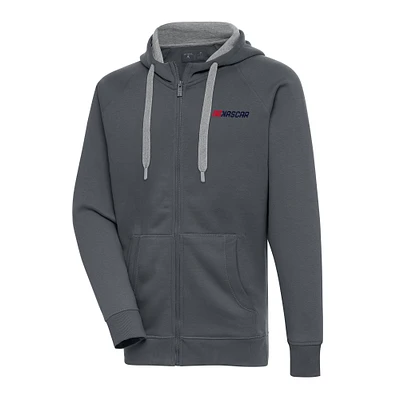 Men's Antigua  Charcoal NASCAR Patriotic Victory Full-Zip Hoodie