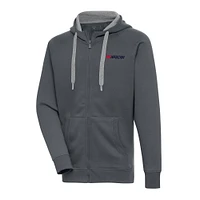 Men's Antigua  Charcoal NASCAR Patriotic Victory Full-Zip Hoodie