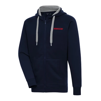 Men's Antigua  Navy NASCAR Patriotic Victory Full-Zip Hoodie