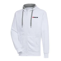Men's Antigua  White NASCAR Patriotic Victory Full-Zip Hoodie