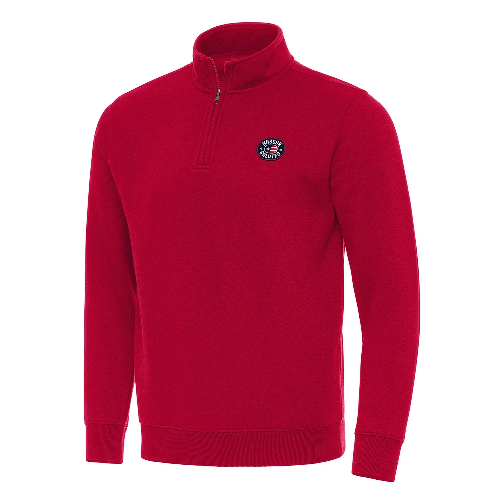 Men's Antigua Red NASCAR Salutes Victory Quarter-Zip Jacket