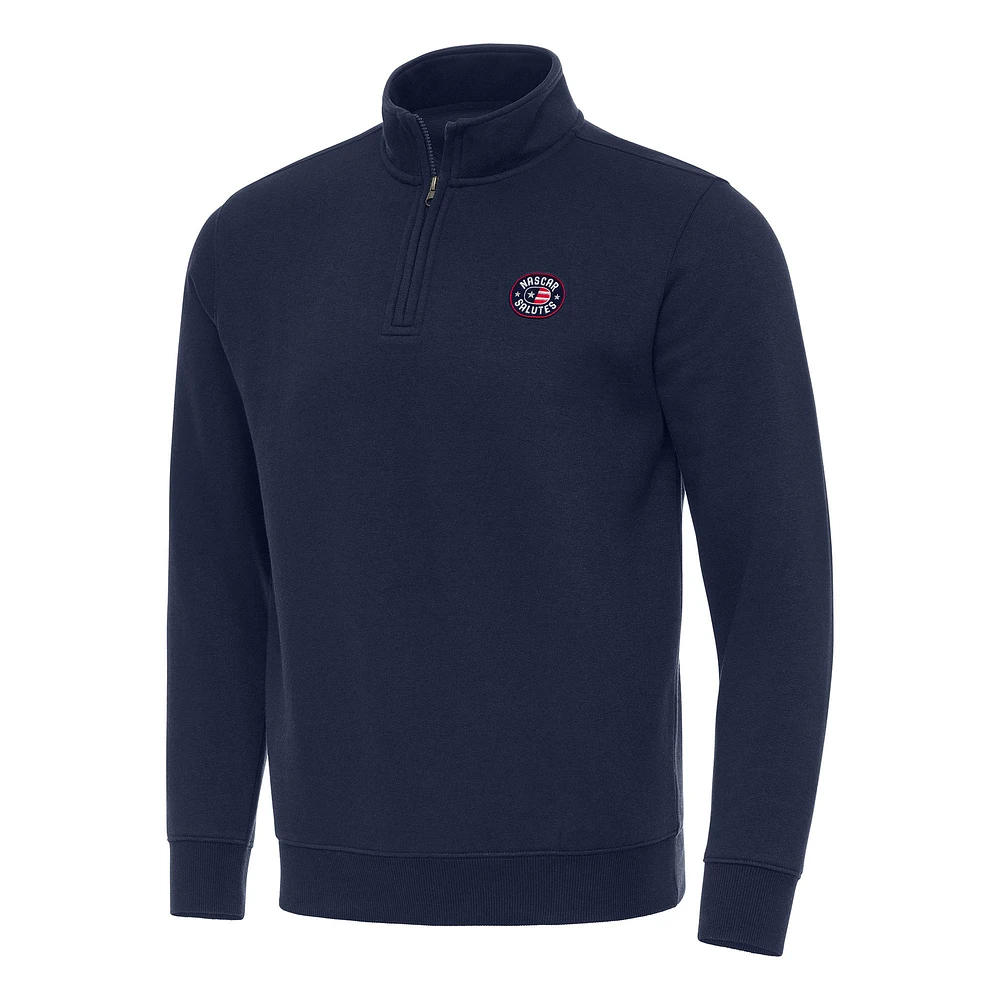 Men's Antigua Navy NASCAR Salutes Victory Quarter-Zip Jacket