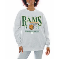 Women's Gameday Couture Gray Colorado State Rams Basketball Premium Fleece Drop Pullover Sweatshirt