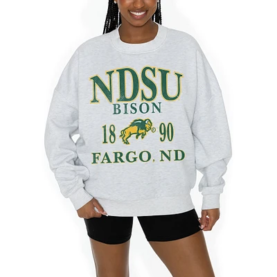 Women's Gameday Couture Gray NDSU Bison Established Premium Fleece Drop Pullover Sweatshirt